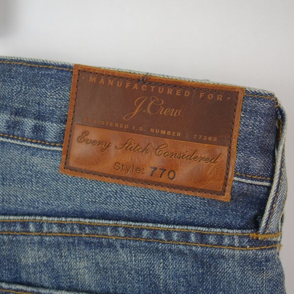 J. Crew 770 Kaihara Japanese Blue Denim Jeans New w/ Tags, Size 33 in x 32 in - Picture 3 of 16